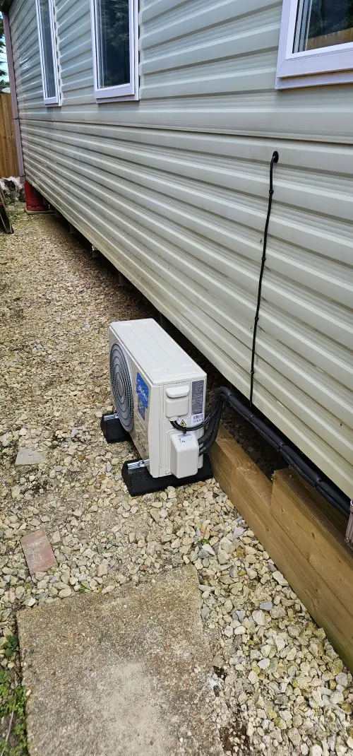 Click Here To Enlarge This Photo Of Air conditioning install in a caravan.