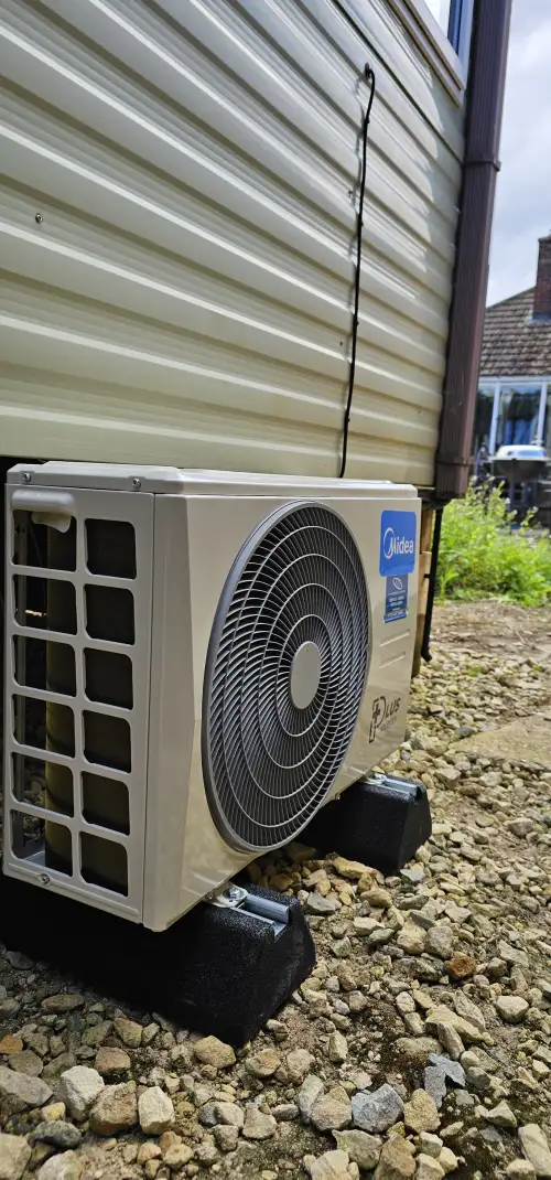 Click Here To Enlarge This Photo Of Air conditioning install in a caravan.
