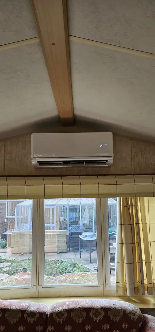 Click Here To Enlarge This Photo Of Air conditioning install in a caravan.