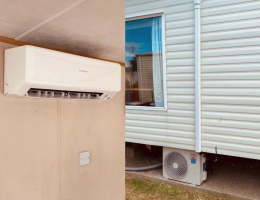 Air conditioning install in a caravan.