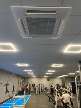 Click Here To Enlarge This Photo Of Air conditioning install in a gym